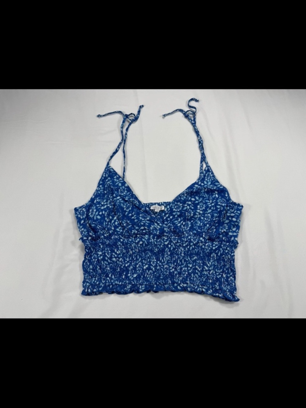 Patrons of Peace Blue Floral Smocked Cami